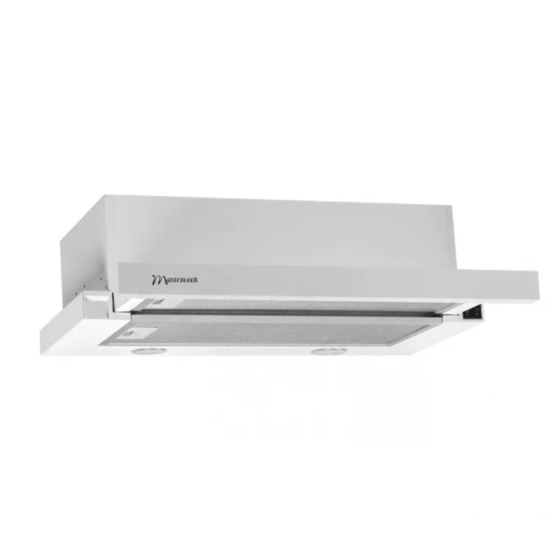 Вытяжка MASTERCOOK SOLARIS 700(60) WH LED, 700 м3/ч, 1 двигатель, 60 см, Жироулавливающий алюминиевый фильтр, Белый
