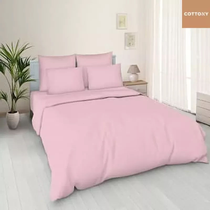 Lenjerie de pat Cottony SLPP RALUCA PUDRA N-42  (240), 1 persoana, Poplin, Pudra