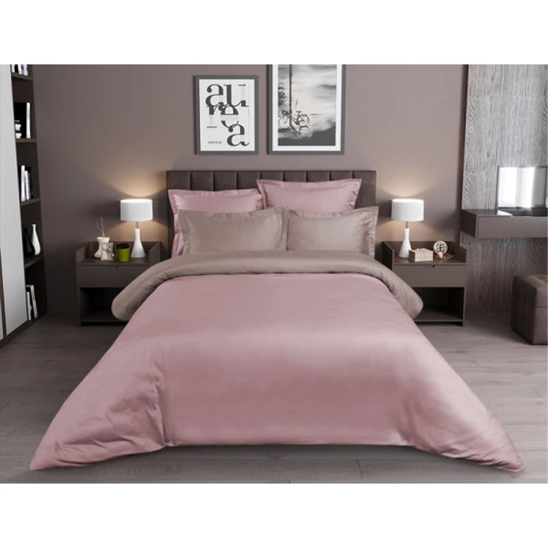 Lenjerie de pat Cottony SLPSL SATIN DE LUX ROZE UNITON (240), 2 persoane Euro, Satin de Lux, Roz