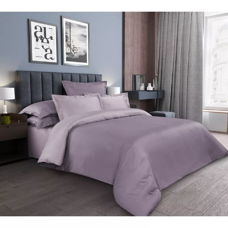 Lenjerie de pat Cottony SLPSL MOUVE UNITON, 2 persoane, Satin de Lux, Liliac