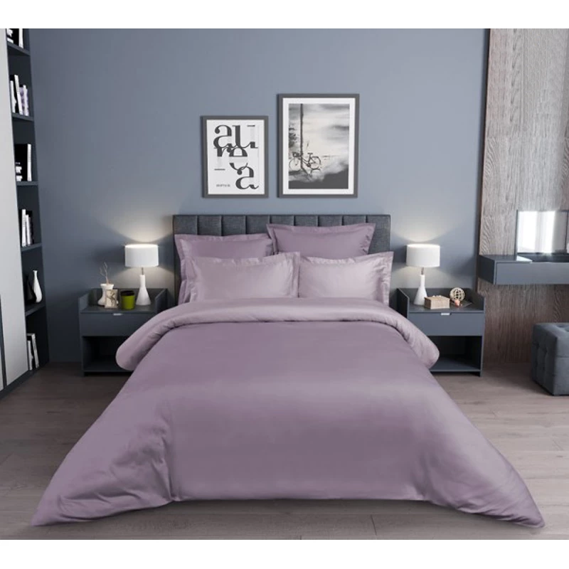 Lenjerie de pat Cottony SLPSL MOUVE UNITON, 1 persoana, Satin de Lux, Liliac
