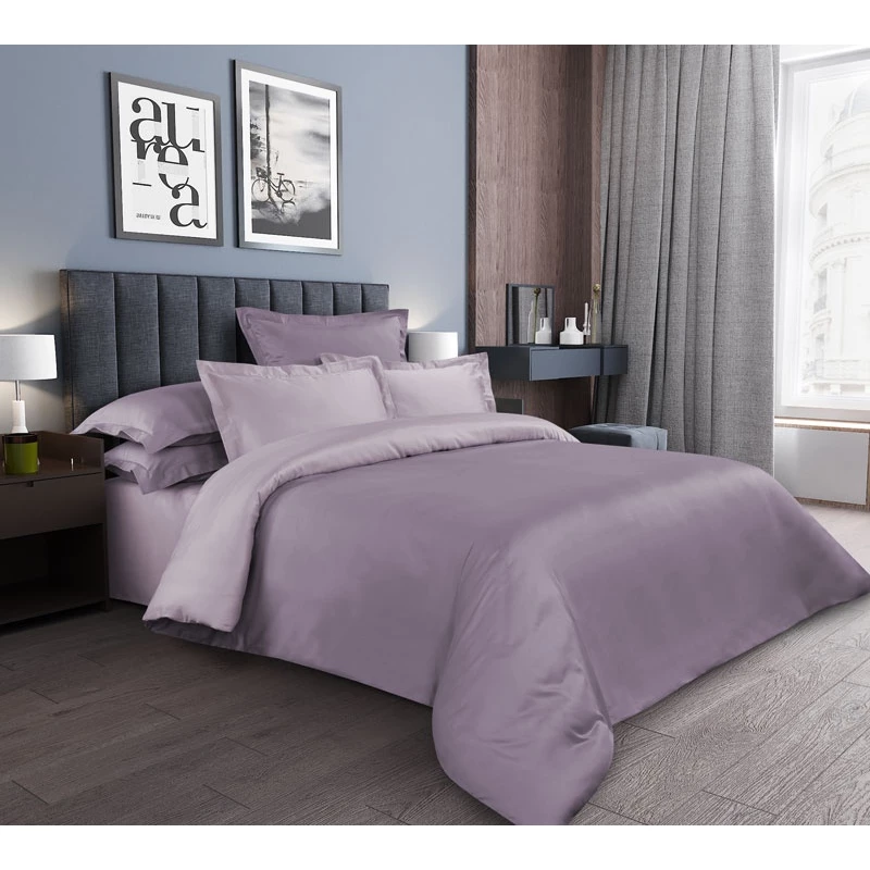 Lenjerie de pat Cottony SLPSL MOUVE UNITON, 1 persoana, Satin de Lux, Liliac