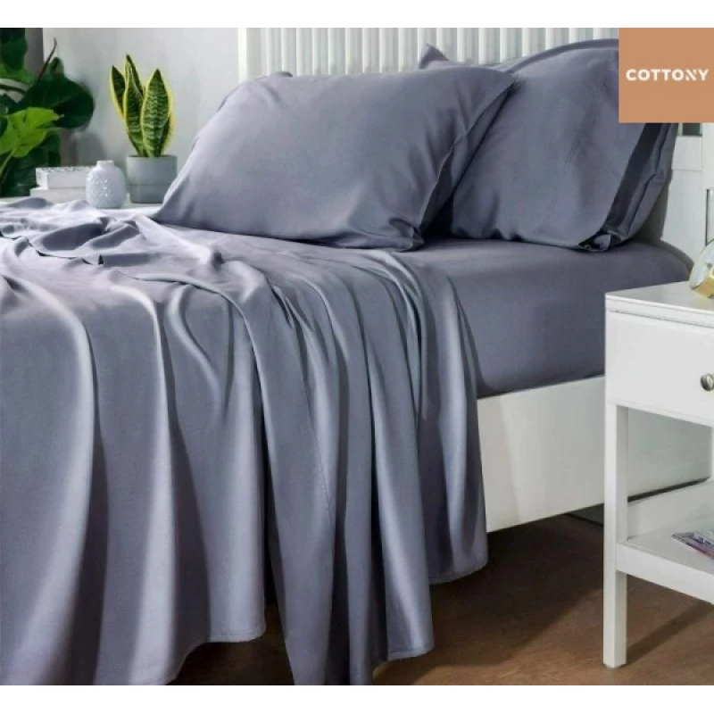 Lenjerie de pat Cottony SLPSL METALIC UNITON, 1 persoana, Satin de Lux, Metalic