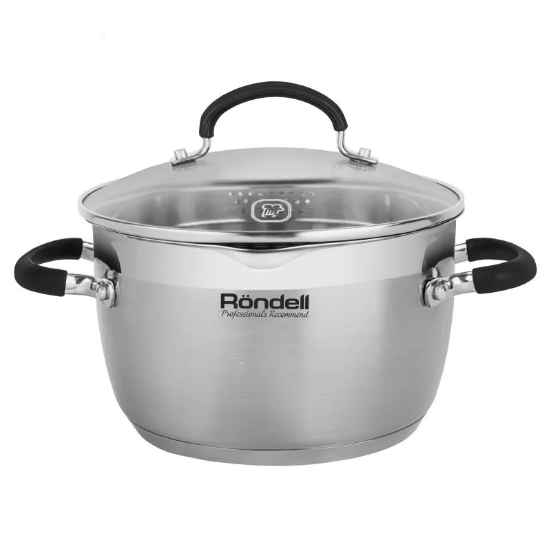 Cratita cu capac Rondell RDS-1448, 5.7 l, 24 cm, Inox