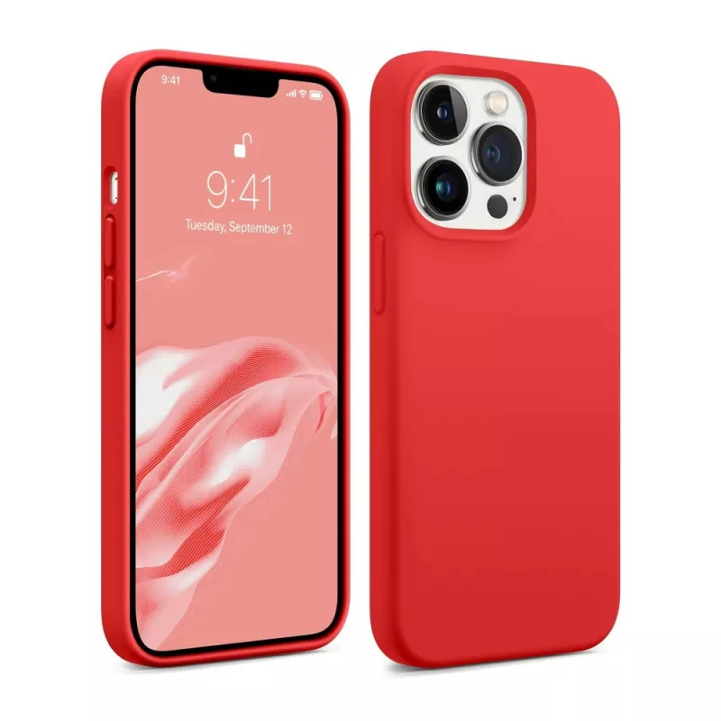 Чехол HELMET Case Liquid Silicone iPhone 13 Pro, Red