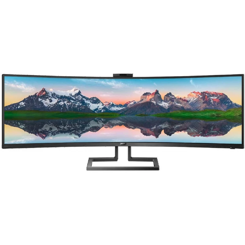 Monitor PHILIPS 499P9H, 48.8 5120x1440, Curved-VA HDMI DP LAN WebCAM SPK