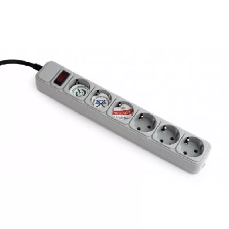 Prelungitor cu protectie GEMBIRD SPG6-B-10C, 6 Sockets, 3.0m