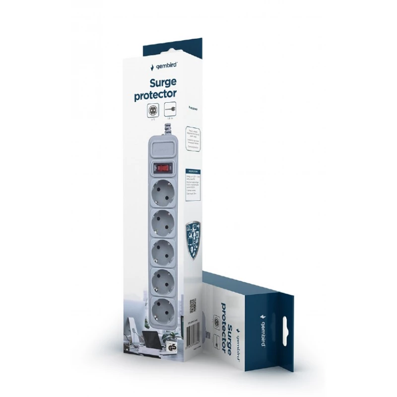 Prelungitor cu protectie GEMBIRD SPG3-B-15C, 5 Sockets, 4.5m