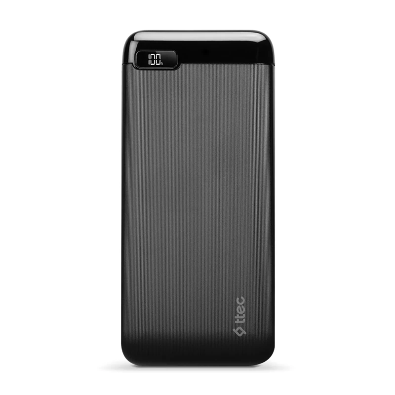 Baterie externa universala Ttec 20.000 mAh LCD Power Slim, Black