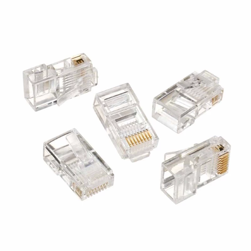 Conector RJ45 GEMBIRD LC-8P8C-001/50, Modular plug 8P8C for solid LAN cable, 30u" gold plated, 50 pcs/bag