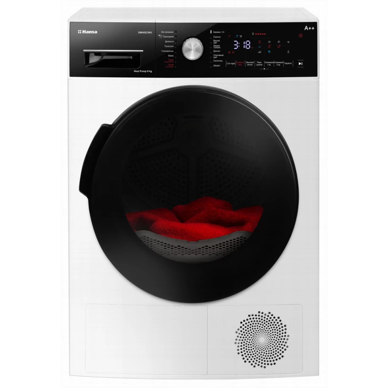 Masina de uscat rufe HANSA DMH 82CW U, Standard, 8 kg, 16 programe, Alb, A++
