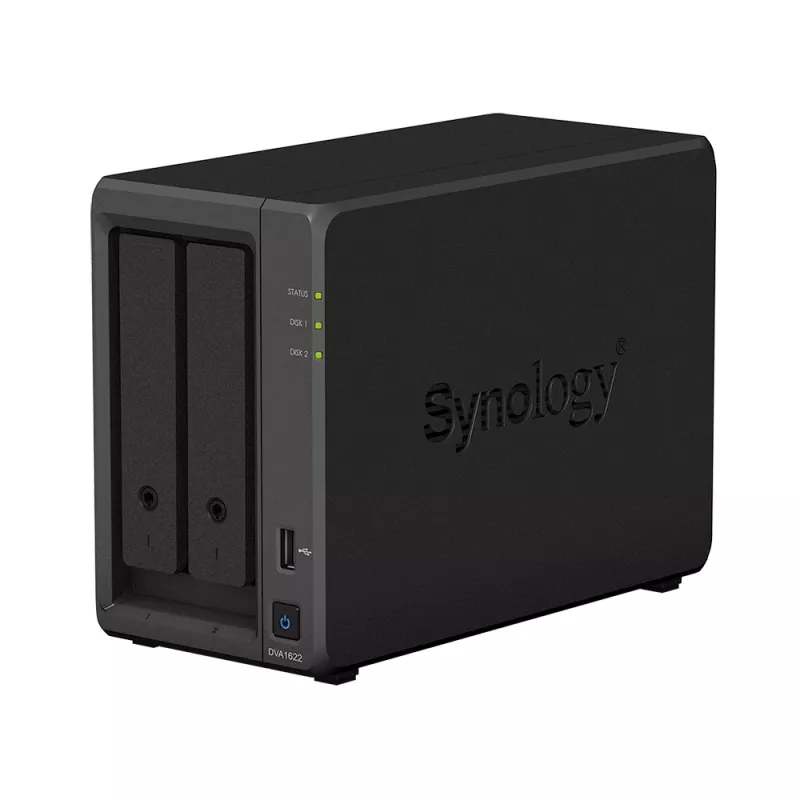 NAS SYNOLOGY DVA1622 Deep Learning NVR, 2-bay, Intel Celeron 4-core 2-2.7GHz, 6Gb, 1x1GbE, HDMI