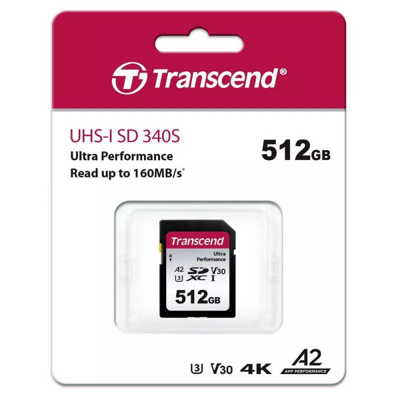 Card de memorie TRANSCEND 340S TS512GSDC340S, SDXC 512GB, Class 10, UHS-I, U3