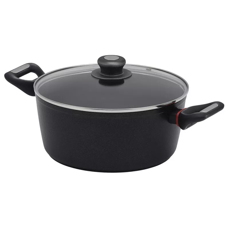 Cratita cu capac POLARIS PRO COLLECTION 20C, 2.4 l, 20 cm, Aluminiu forjat, Negru