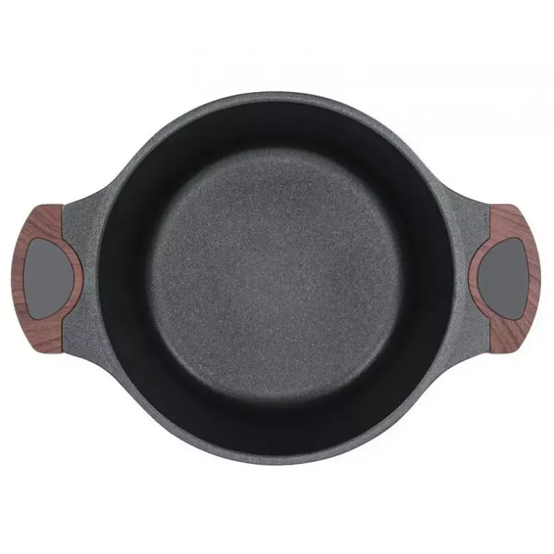 Cratita cu capac RESTO 93501, 2.6 l, 20 cm, 15 x 20.5 x 29.5 cm, Aluminiu turnat, Negru