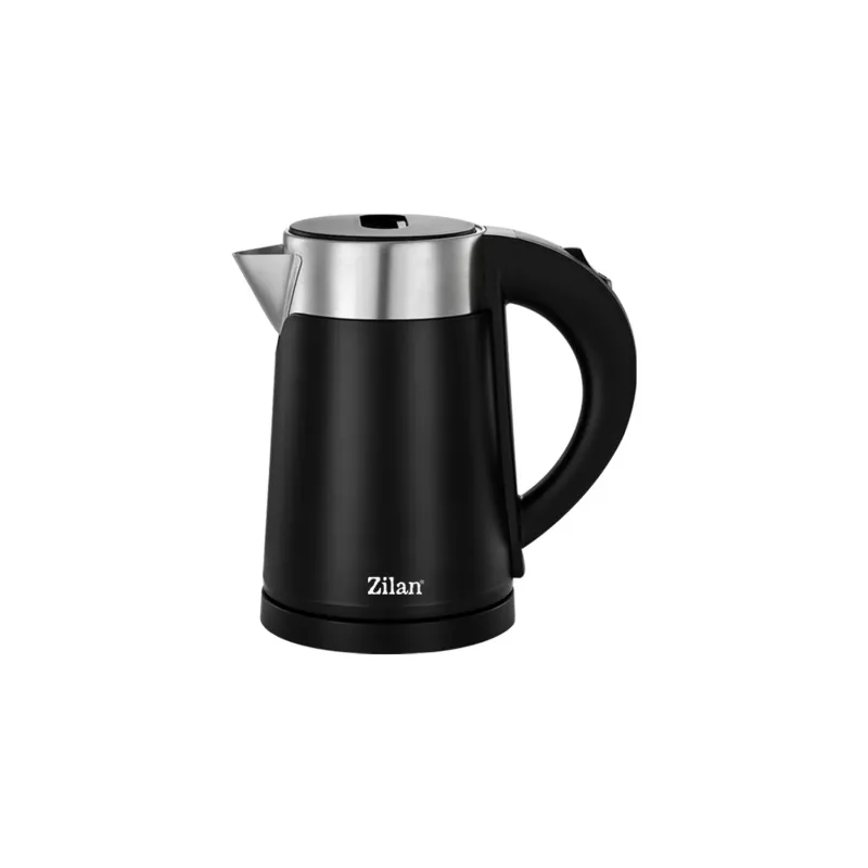Ceainic electric Zilan ZLN3387, 0.8 l, 800 W, Inox, Plastic, Baza rotativa, Indicator functionare, Indicator nivel apa, Depozitare cablu, Inox, Negru