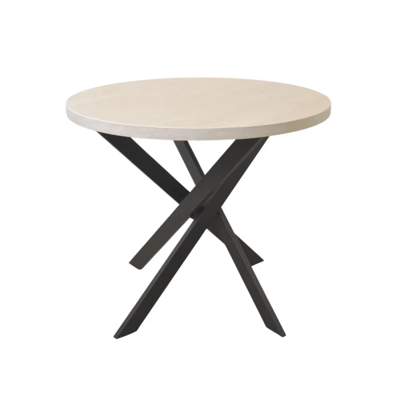 Masa DP TORINO RONDO 900, Metal, PAL melaminat, Stejar laptos, Negru