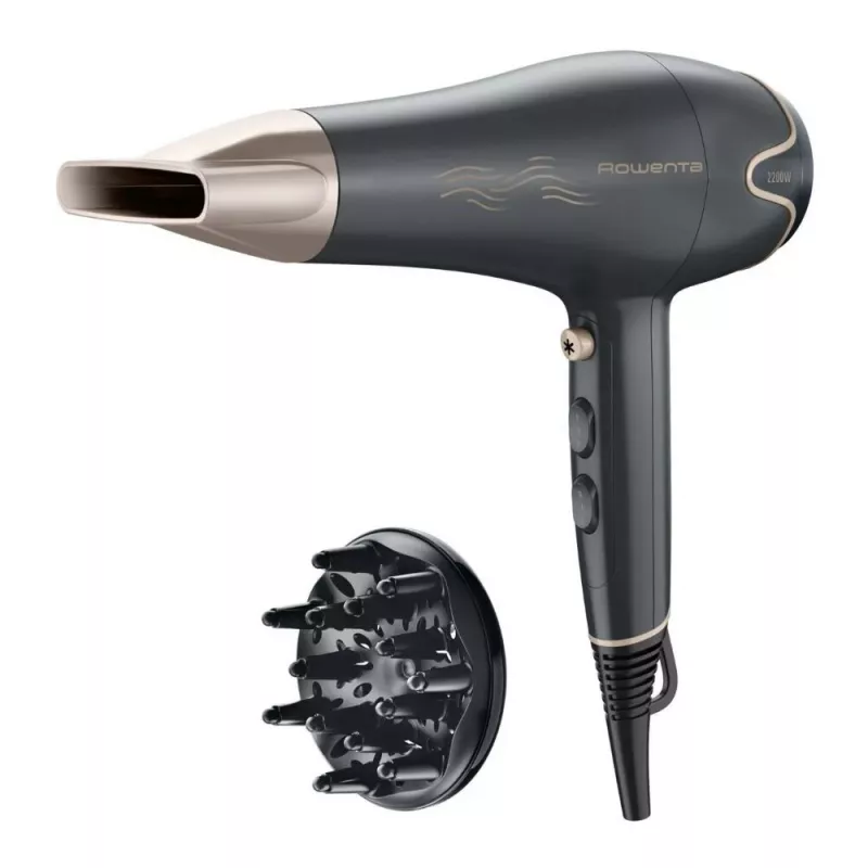 Uscator de par Rowenta CV5707F0, 2200 W, 2 viteze, 3 regimuri de temperatura, Negru, Auriu