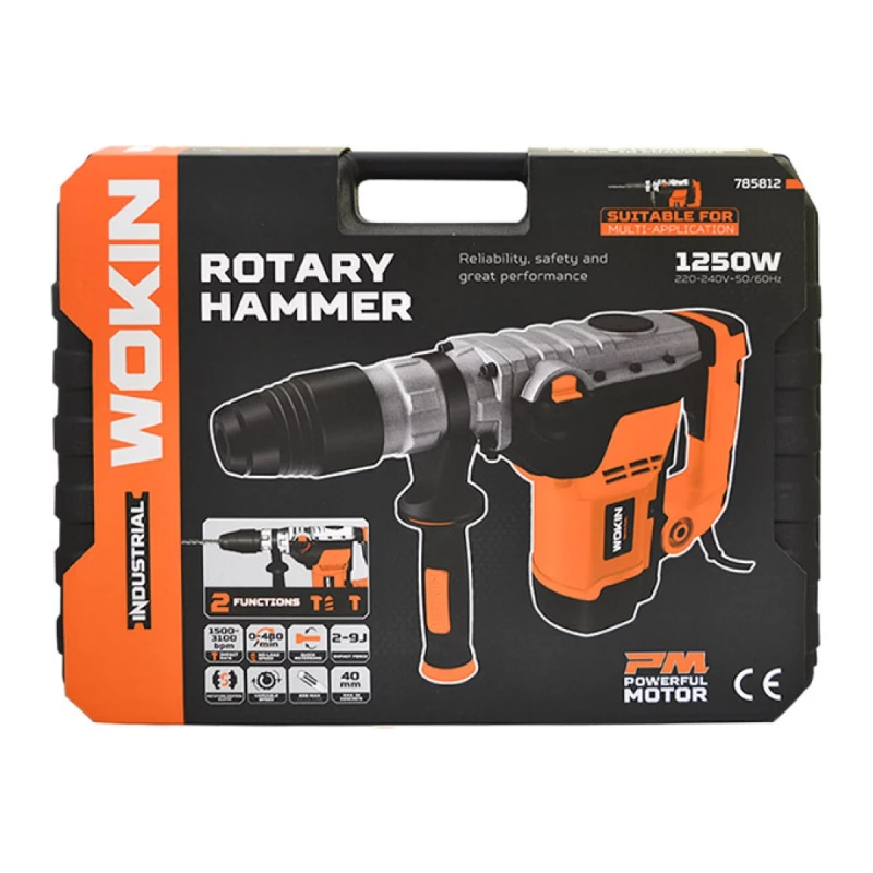 Ciocan rotopercutor WOKIN SDS MAX, 1250 W, 9 J, 480 rpm