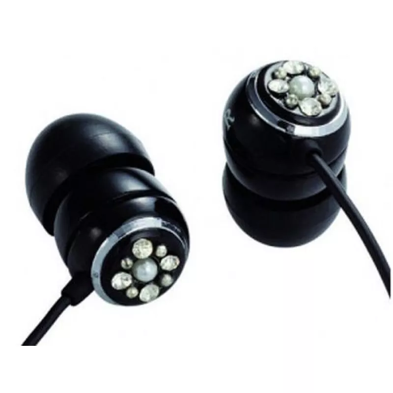 Casti cu fir ELECOM ORB GEM DROPS (E11008) BLACK, CRYSTAL CLEAR