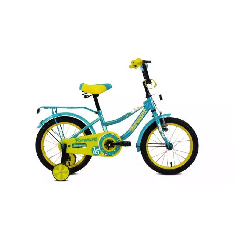 Bicicleta petru oras FORWARD FUNKY 16 (16" 1 ск.) 2020-2021, бирюзовый/желтый