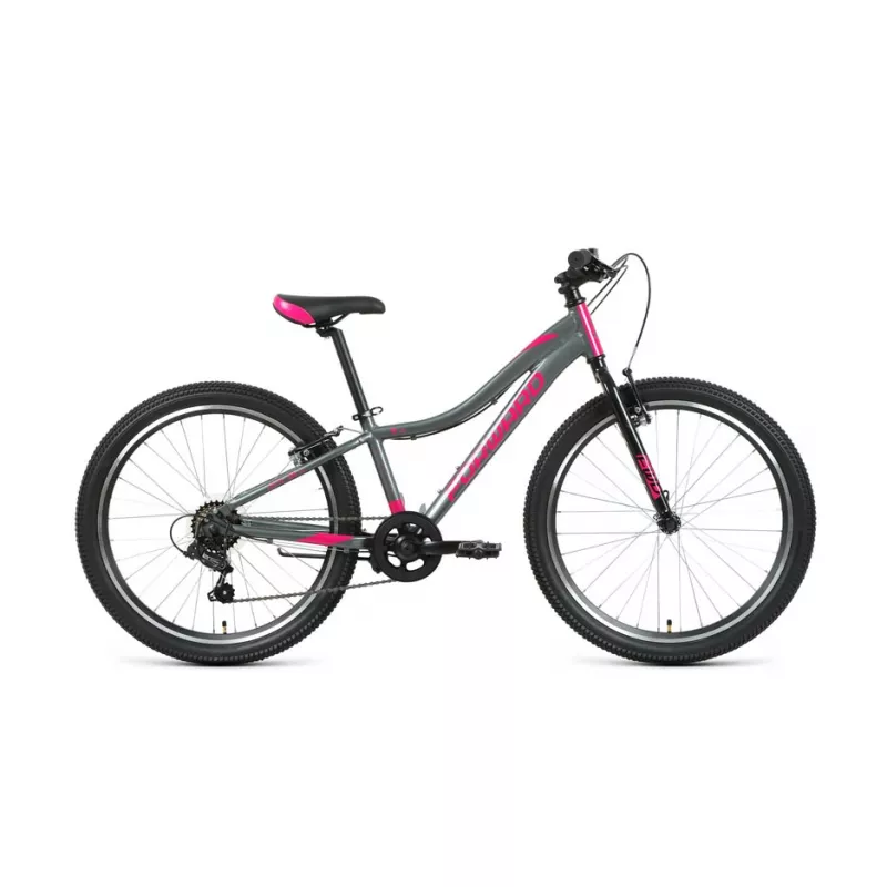 Bicicleta petru oras FORWARD JADE 24 1.0 (24" 7 ск. рост 12") 2020-2021, серый/розовый