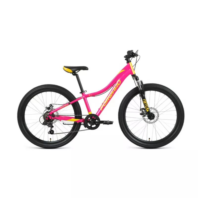 Bicicleta petru oras FORWARD JADE 24 2.0 disc (24" 7 ск. рост 12") 2020-2021, розовый/золотой
