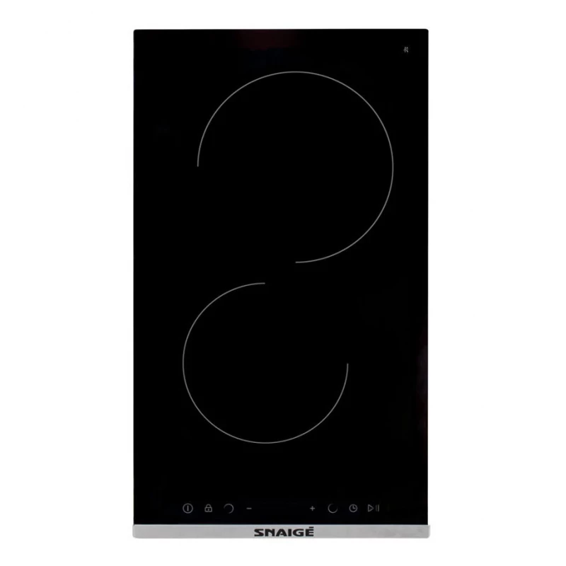 Встраиваемая электрическая варочная панель SNAIGE MS131, 3000 Вт, 2 конфорки, Стеклокерамика, Черный