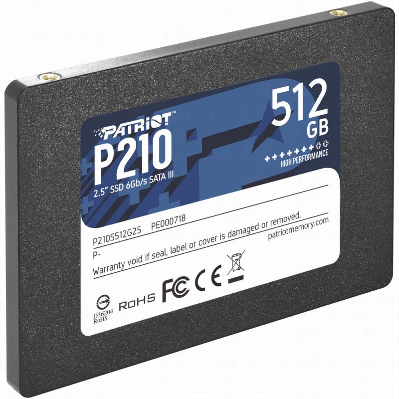 SSD PATRIOT P210 (P210S512G25), 2.5 512GB, 3D NAND TLC