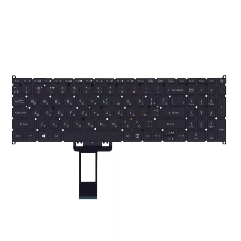 Клавиатура для ноутбука ACER Aspire, w/o frame w/Backlit ENG/RU Black