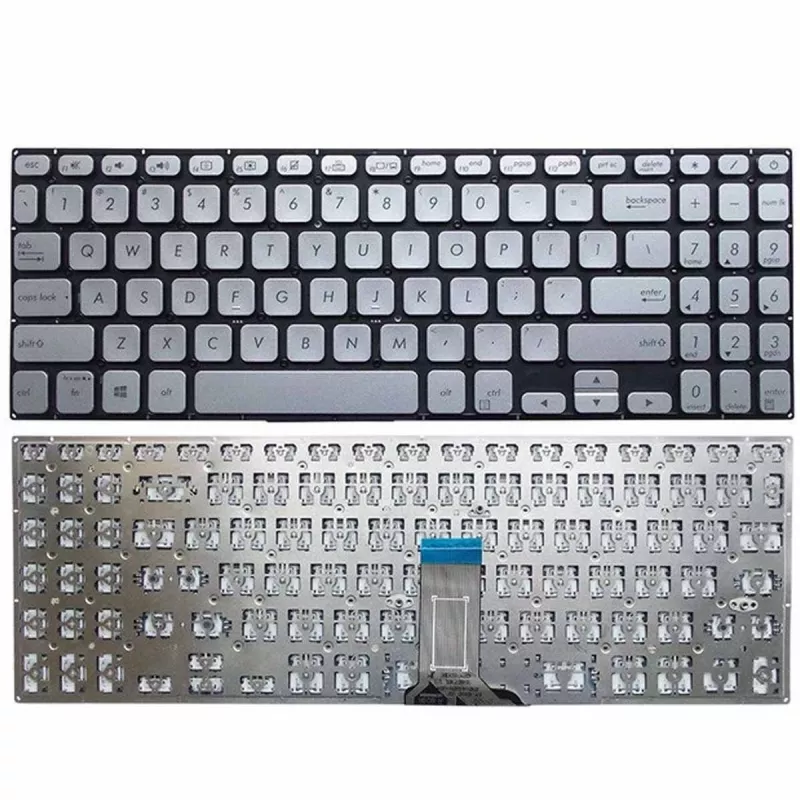 Клавиатура для ноутбука ASUS Vivobook S530 S530UA S530UN S5300 F512DA F512FA X530 w/Backlit w/o frame "ENTER"-small ENG/RU Silver Original