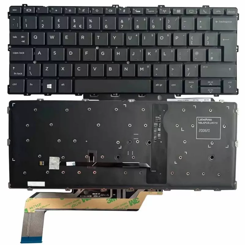 Клавиатура для ноутбука HP ELITEBOOK X360 1030 G2 1030 G3, w/Backlit w/o frame "ENTER"-small ENG/RU Black