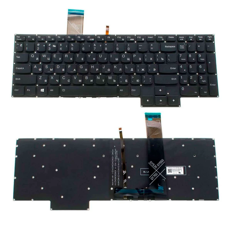 Tastatura laptop LENOVO LEGION 5-15 SERIES, w/o frame "ENTER" - small w/Backlit Blue ENG/RU Black Original
