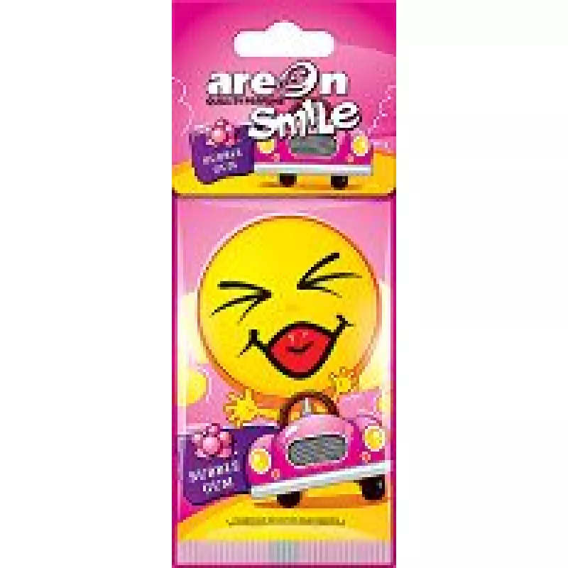 Aроматизатор для авто AREON Smile Dry 1шт. сух. (Buble Gum) )