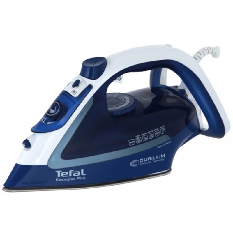 Fier de calcat Tefal FV5735E0, 2500 W, 220 g/min, 270 ml, Durilium Airglide, Albastru, Alb