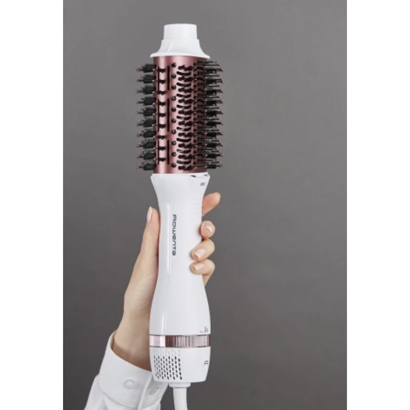 Perie cu aer Rowenta CF6135F0, 800 W, 3 regimuri, Ionizare, Alb, Maro