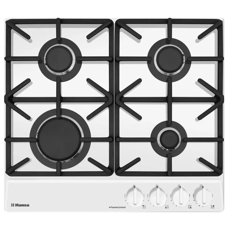 Варочная газовая панель HANSA BHGW6515506, 4 конфорки, Эмаль, Электроподжиг, Белый