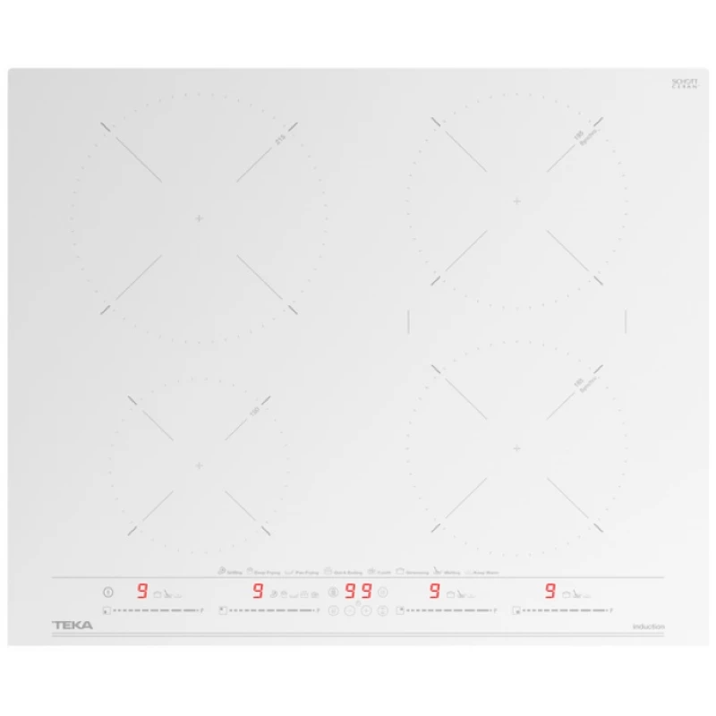 Plita incorporabila cu inductie TEKA IZC 64630 MST SM, 4 arzatoare, Vitroceramica, Control sensor, Alb