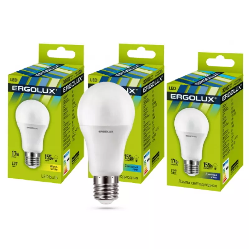 Лампочка Ergolux LED-A60-17W-E27-6K