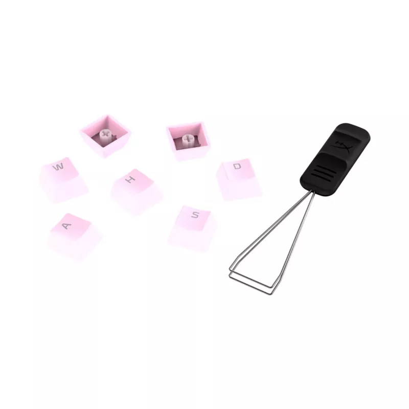Клавиши для клавиатуры HyperX KEYCAPS FULL KEY SET - PBT, PINK, RU, DESIGNED TO ENHANCE RGB LIGHTING, 104 KEY SET, MADE OF DURABLE DOUBLE SHOT PBT MATERIAL,  KEYCAP REMOVAL TOOL INCLUDED