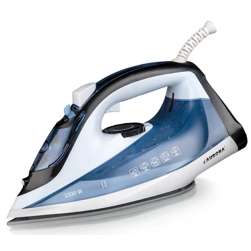 Утюг Aurora AU3437, 2200 Вт, Подошва керамика, Голубой, Черный