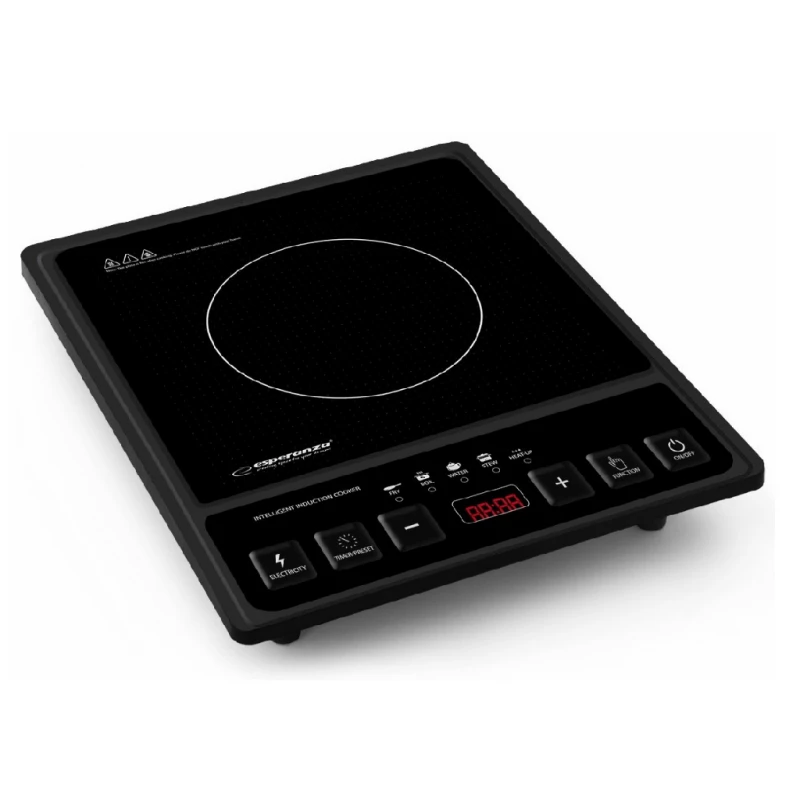 Aragaz cu inductie electrica ESPERANZA EKH011, 2000 W, Vitroceramica, Control sensor, Negru