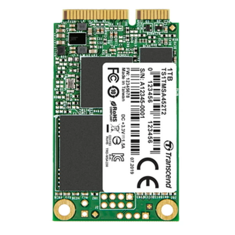 SSD TRANSCEND MSATA SSD 1.0TB  TS1TMSA452T2 [R/W:560/520MB/S, 95K IOPS, SM2258, 3K P/E CYCLES, 3D TLC]