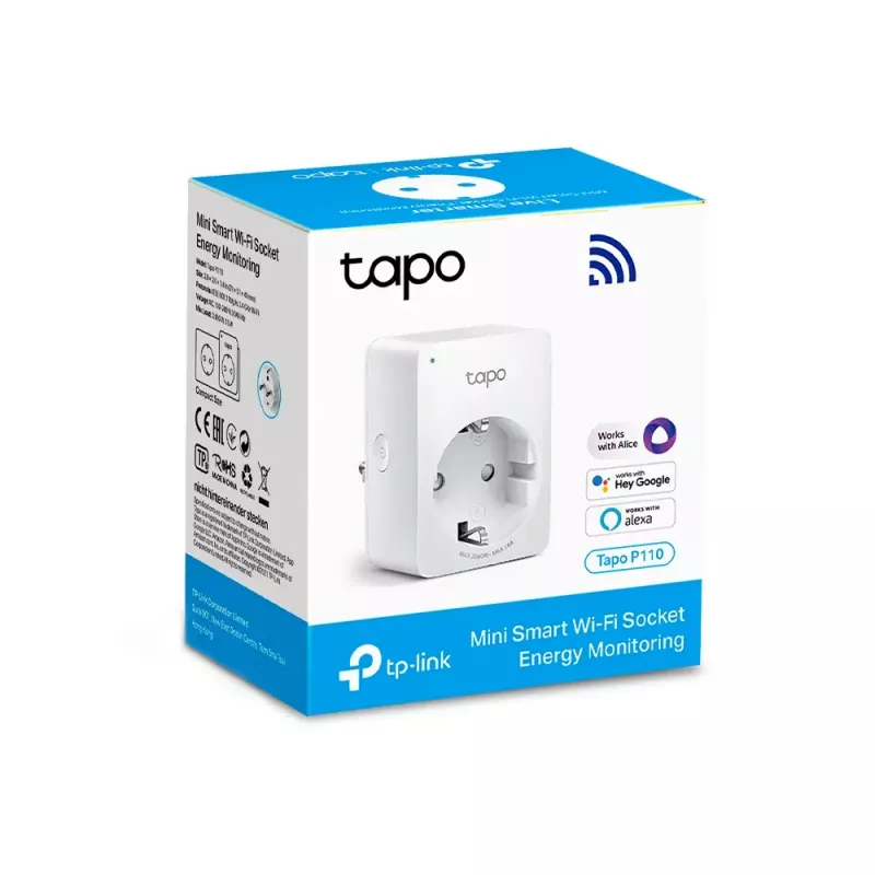 Умная Розетка TP-LINK Tapo P110 Wi-Fi Smart Power socket with Energy Monitoring