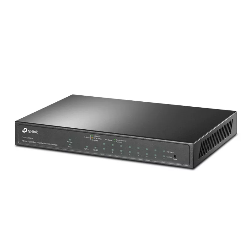 Comutator de retea TP-LINK TL-SG1210MPE, 123W BUDGET, SFP, STEEL CASE