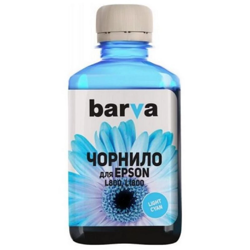 Картридж струйный Barva INK  FOR EPSON L800/810/850/1800 (T6735) LIGHT CYAN 180 GR COMPATIBLE