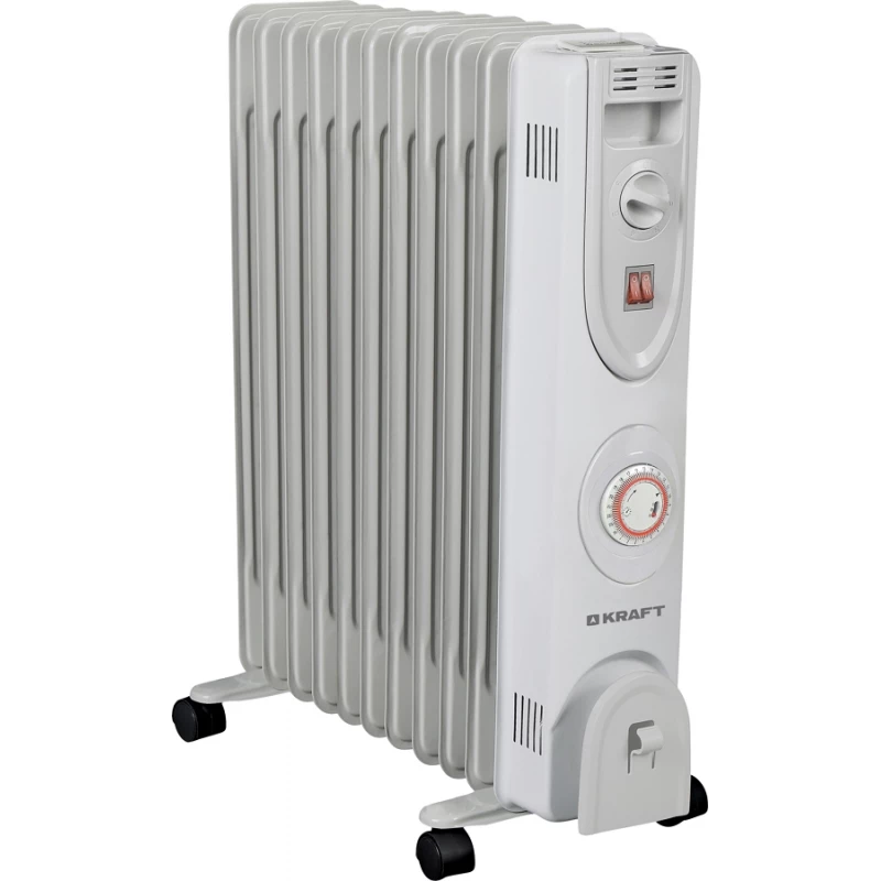 Radiator cu ulei KRAFT KF-ORC4511TSW, 2500 W, 25 m², Termostat, Alb