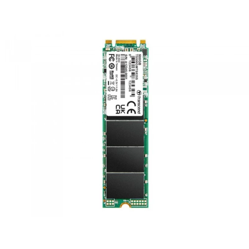 SSD TRANSCEND TS500GMTS825S, M.2 SATA SSD  500GB, 80mm, R/W:530/480MB/s, 55K/75K IOPS, 180 TBW, 3DTLC