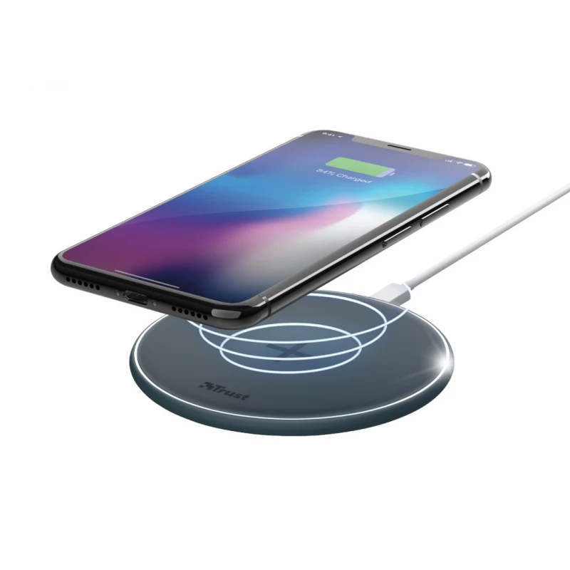 Incarcator masina TRUST QYLO FAST WIRELESS CHARGING, FAST-CHARGE WITH MAXIMUM SPEED OF UP TO 7.5W (IPHONE) OR UP TO 10W (SAMSUNG GALAXY) USING A USB WALL CHARGER WITH QUICKCHARGE 2.0/3.0