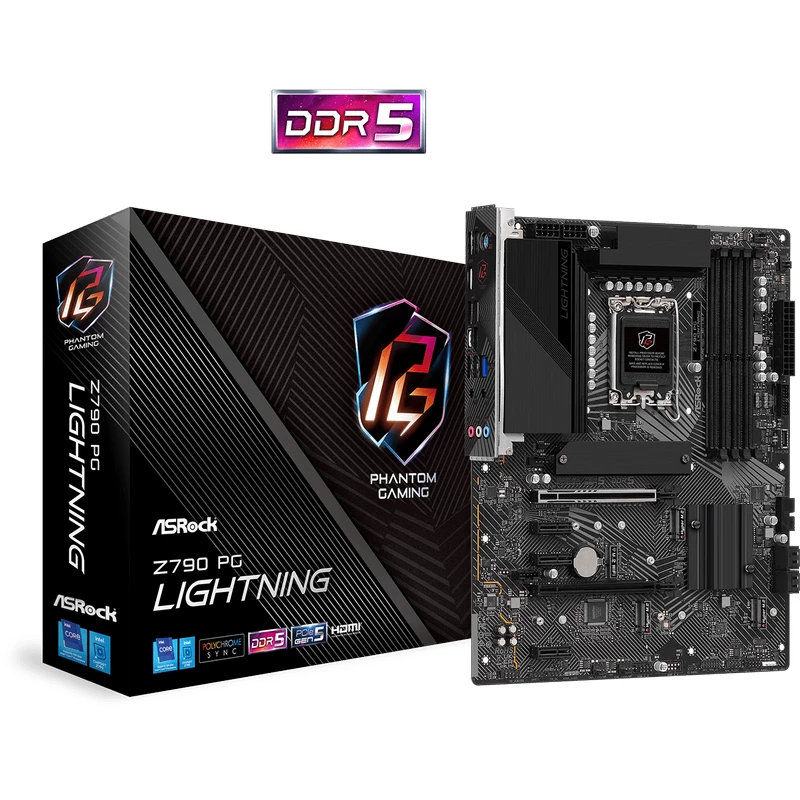 Placa de baza ASROCK Z790 PG LIGHTNING ATX, LGA 1700, DDR5 SDRAM (Max: 128 GB), 4xDIMM, 6800 MHz